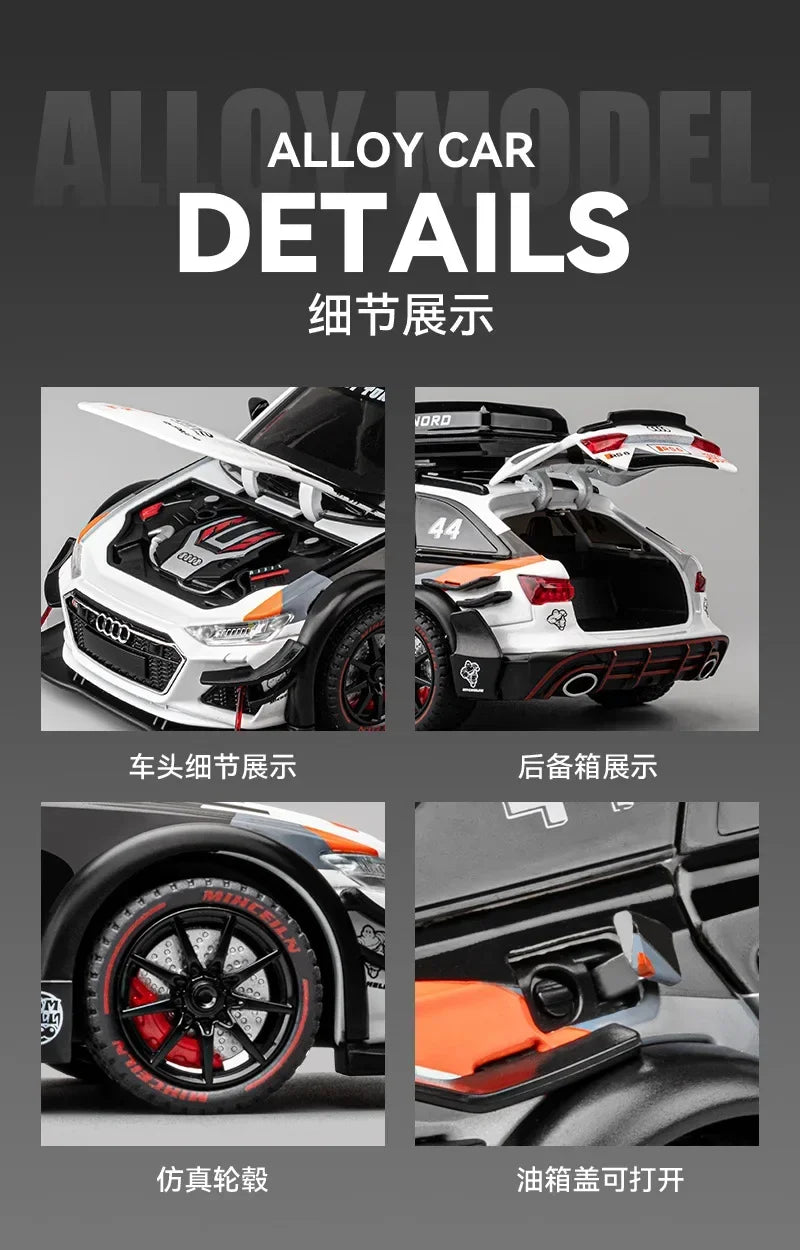Figurine AUDI RS6 1:24 Version Modifiée — Métal, Lumières & Sons 🚗