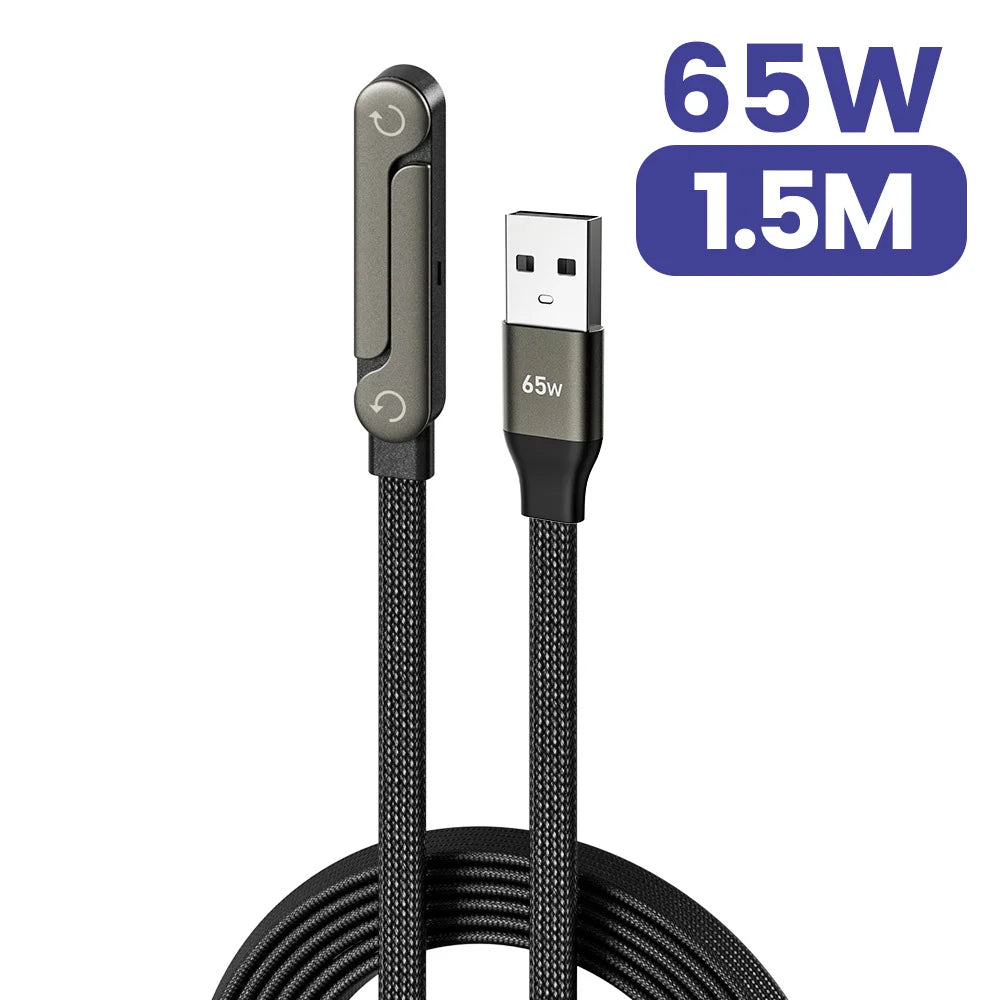 Câble USB-C 65W avec Support Téléphone Intégré — Charge Rapide