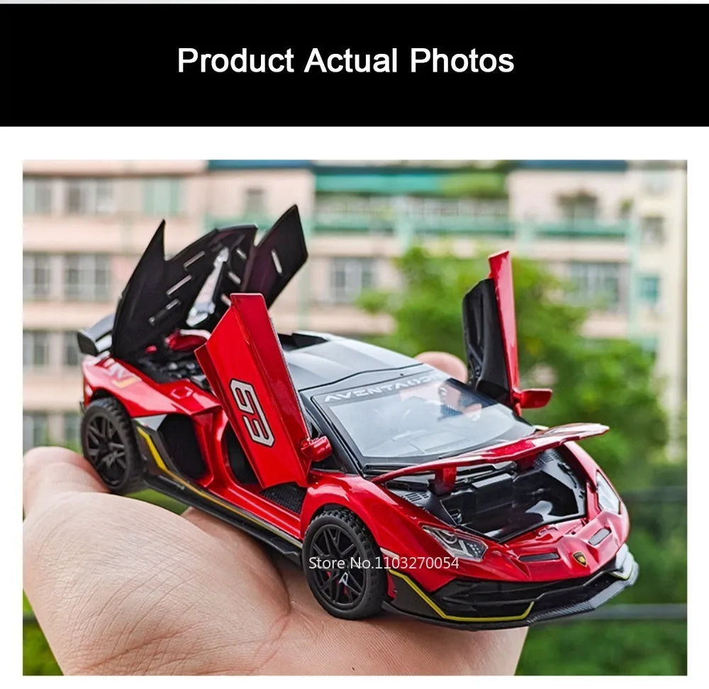 Figurine Lamborghini SVJ63 1:32 — Métal, Portes Ouvrantes, Lumières & Sons 🚗