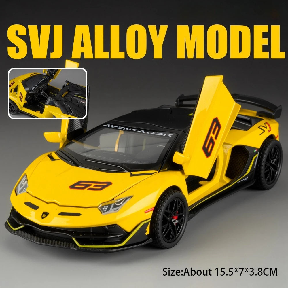 Figurine Lamborghini SVJ63 1:32 — Métal, Portes Ouvrantes, Lumières & Sons 🚗