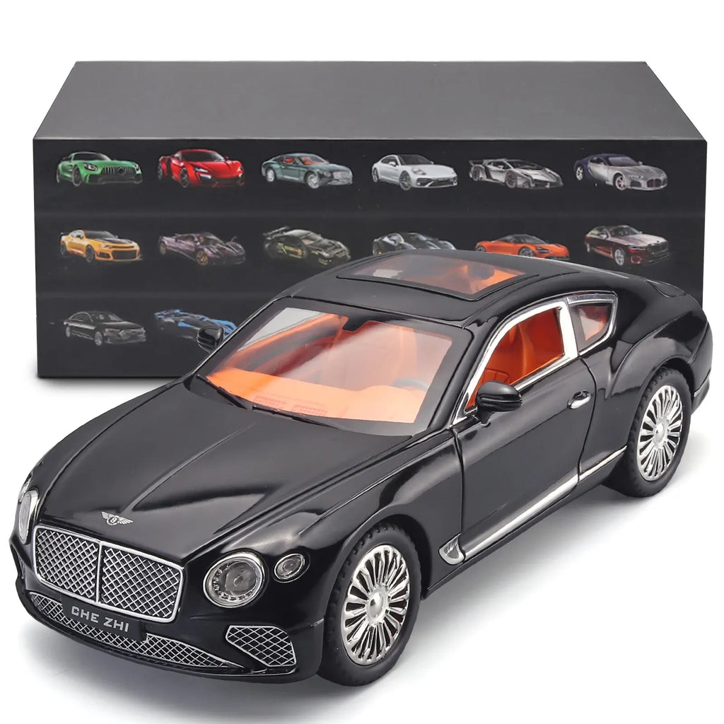 Voiture Miniature Continental GT 1:24 — Métal Diecast, Portes Ouvrantes, Lumières & Sons 🚗