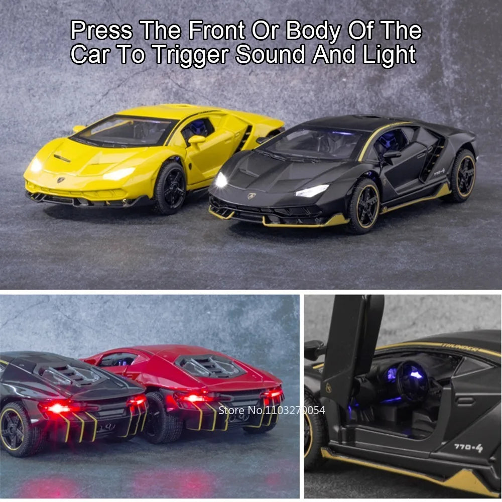 Figurine Lamborghini SVJ63 1:32 — Métal, Portes Ouvrantes, Lumières & Sons 🚗
