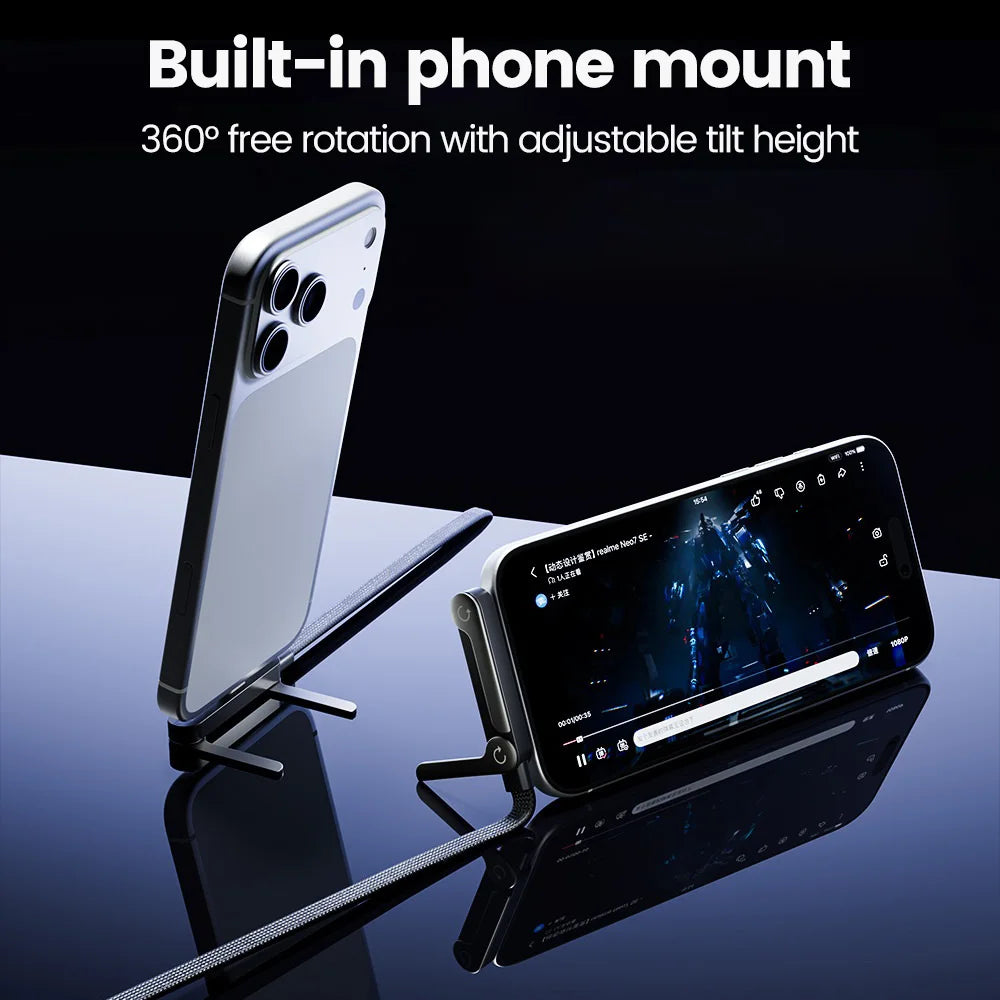 Câble USB-C 65W avec Support Téléphone Intégré — Charge Rapide