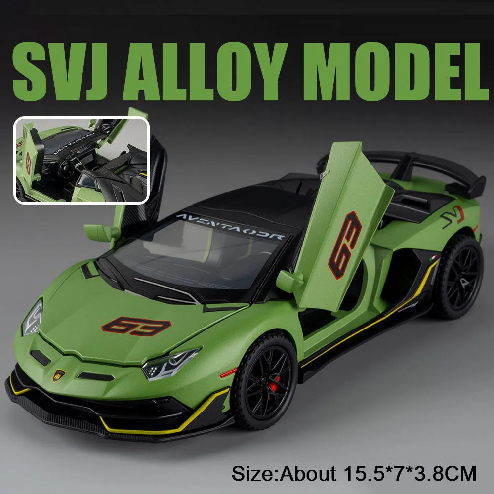 Figurine Lamborghini SVJ63 1:32 — Métal, Portes Ouvrantes, Lumières & Sons 🚗