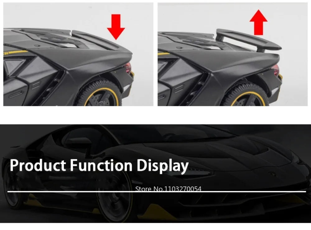 Figurine Lamborghini SVJ63 1:32 — Métal, Portes Ouvrantes, Lumières & Sons 🚗