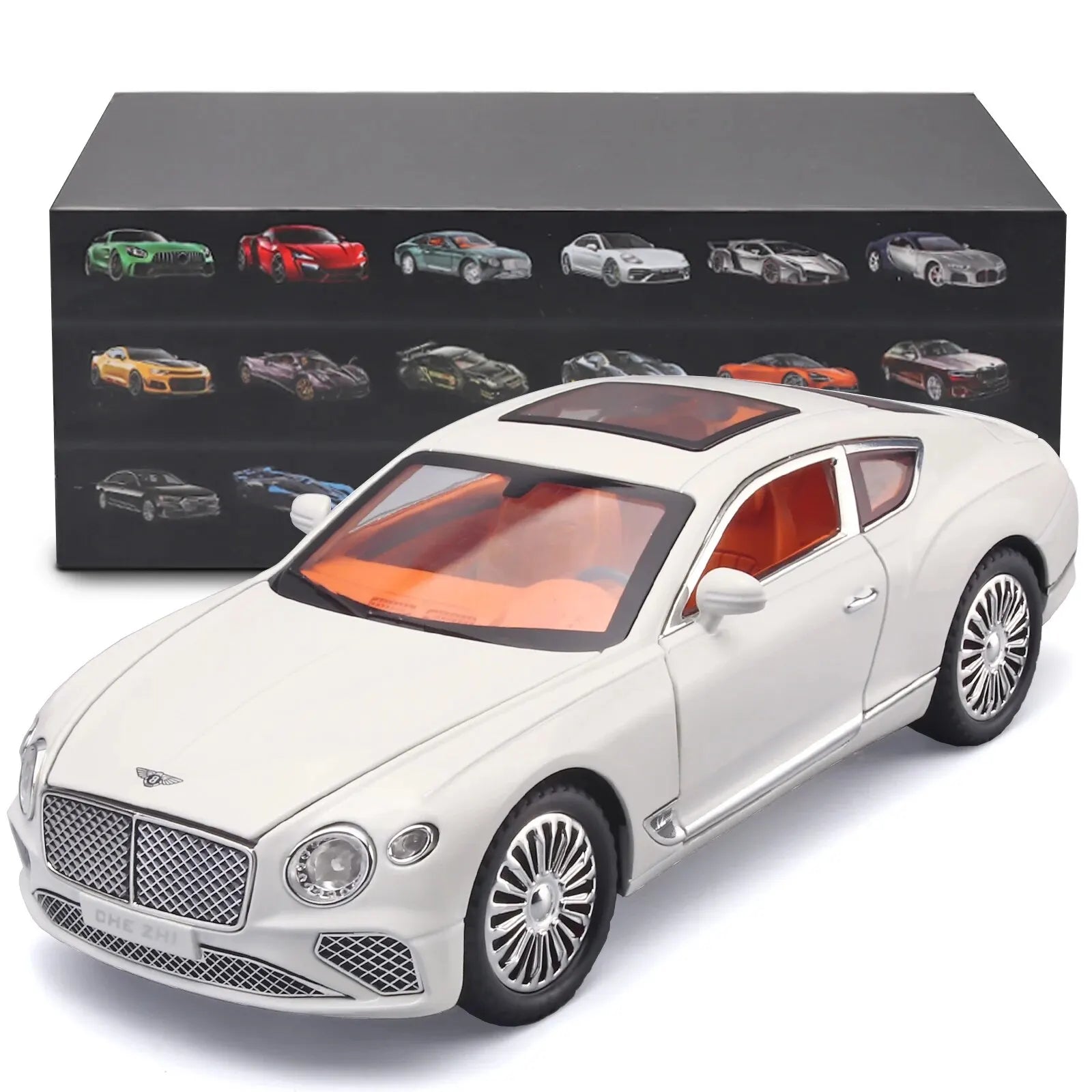 Voiture Miniature Continental GT 1:24 — Métal Diecast, Portes Ouvrantes, Lumières & Sons 🚗