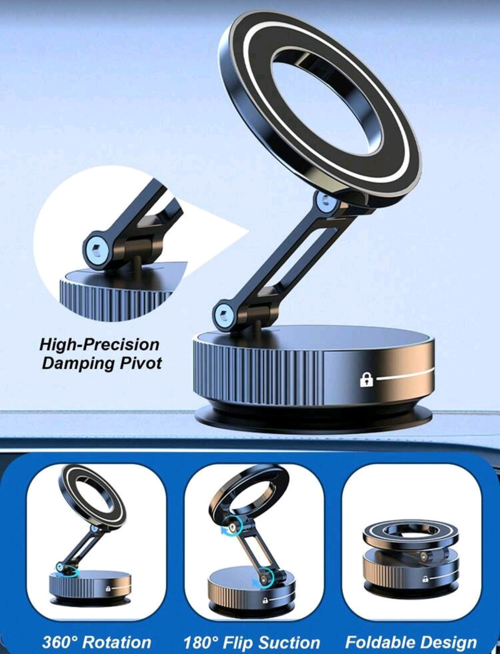 Support téléphone magnétique pliable 360°