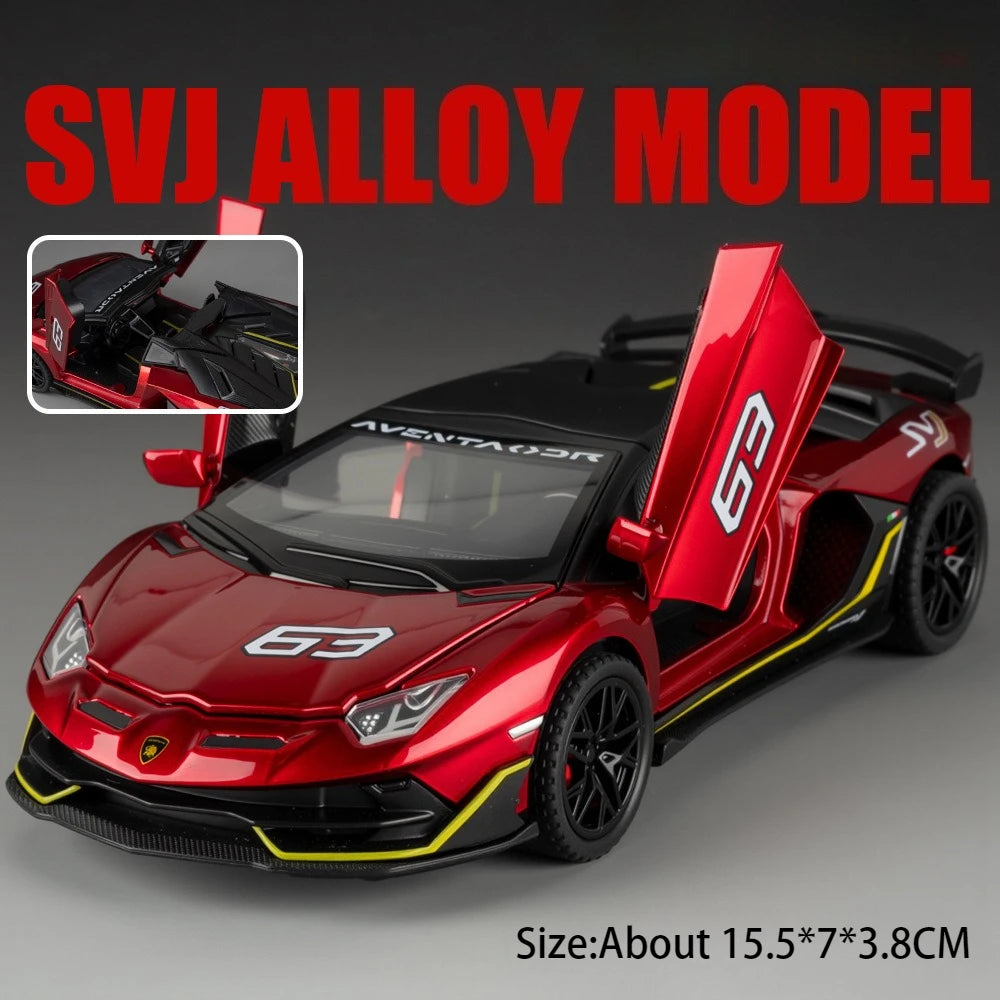 Figurine Lamborghini SVJ63 1:32 — Métal, Portes Ouvrantes, Lumières & Sons 🚗