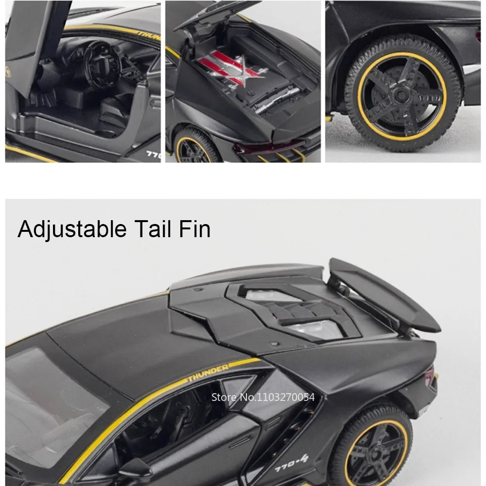 Figurine Lamborghini SVJ63 1:32 — Métal, Portes Ouvrantes, Lumières & Sons 🚗